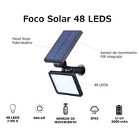 Baliza Solar 48 LEDS, Sensor de Movimiento - LEDS-SOLAR